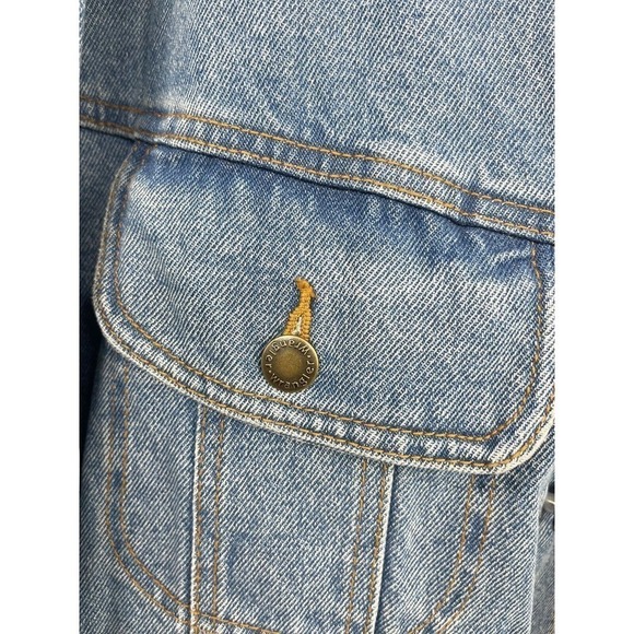 Wrangler Trucker Jacket Mens Size XL Kone Ranger Denim Jeans Upcycled Vintage - Picture 4 of 7